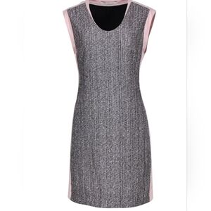 Diane Von Furstenberg - Gray Tweed & Baby Pink Sheath Dress Sz 4